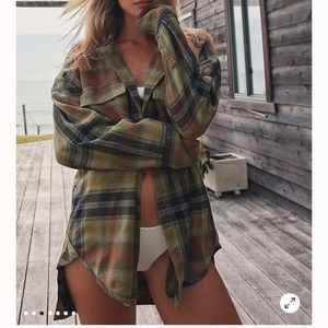We the free / free people izzie plaid shirt large